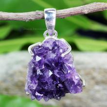 AMS989- Wholesale Amethyst Druzy Gemstone With 925 Sterling Silver Beautiful Pendant